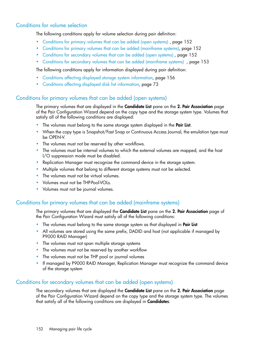 Conditions for volume selection | HP 9000 rp5405 Servers User Manual | Page 152 / 484