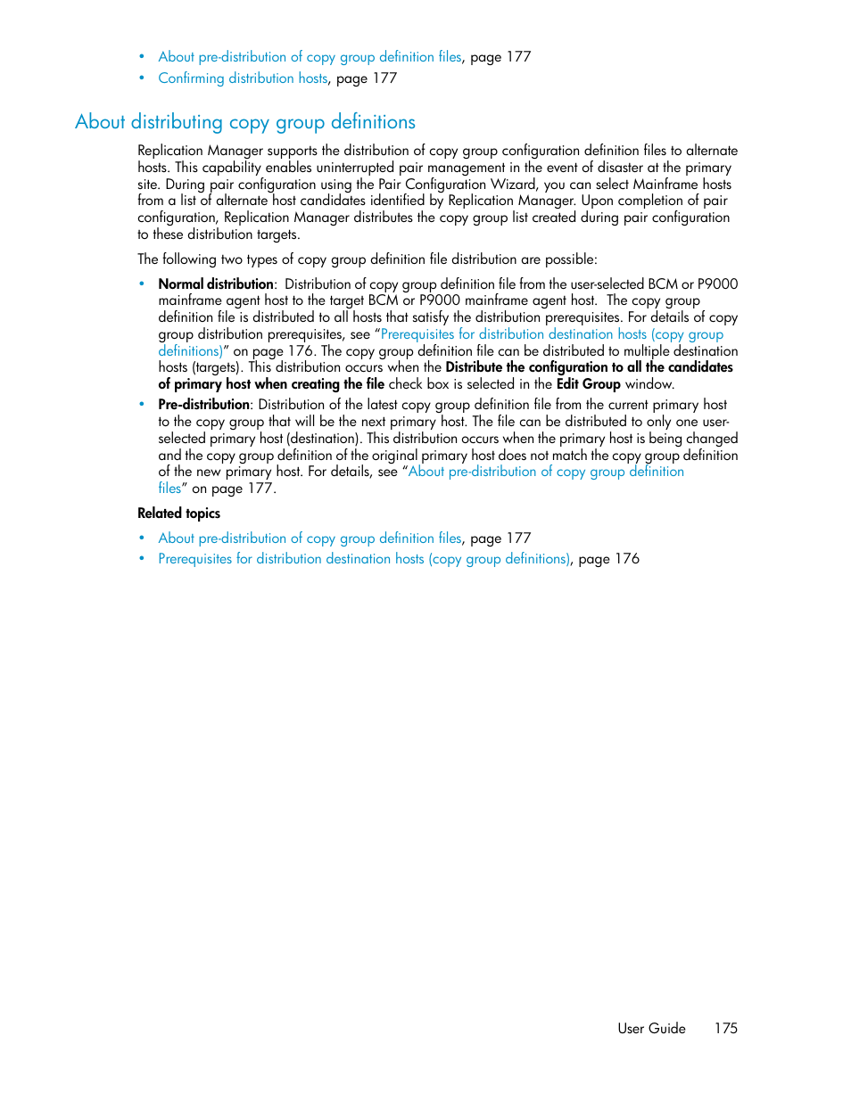 About distributing copy group definitions | HP 9000 rp5405 Servers User Manual | Page 175 / 484