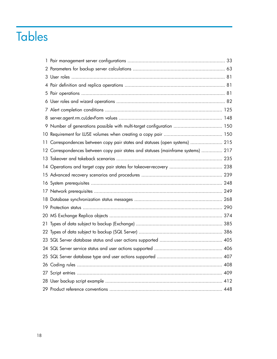 Tables | HP 9000 rp5405 Servers User Manual | Page 18 / 484