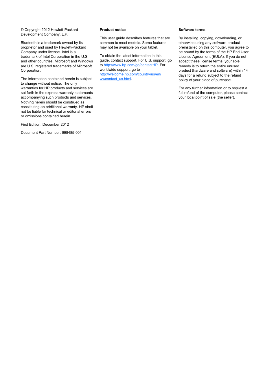 HP ElitePad 900 G1 Tablet User Manual | Page 2 / 57