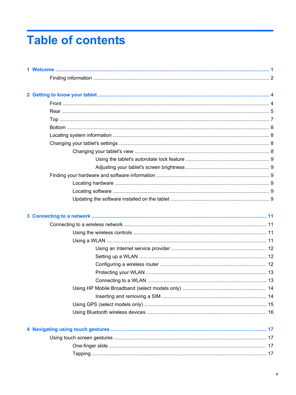 HP ElitePad 900 G1 Tablet User Manual | Page 5 / 57