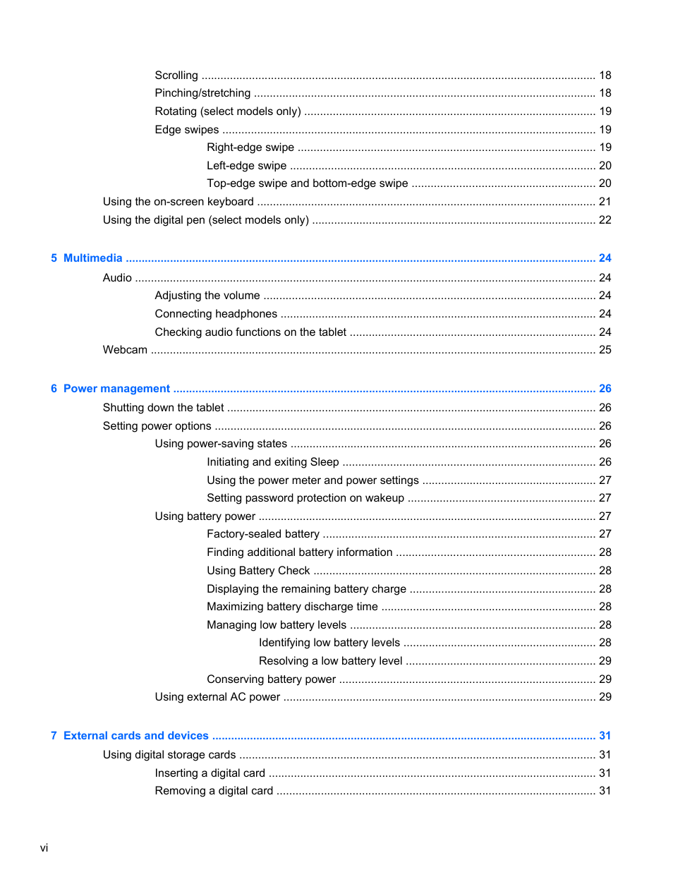 HP ElitePad 900 G1 Tablet User Manual | Page 6 / 57