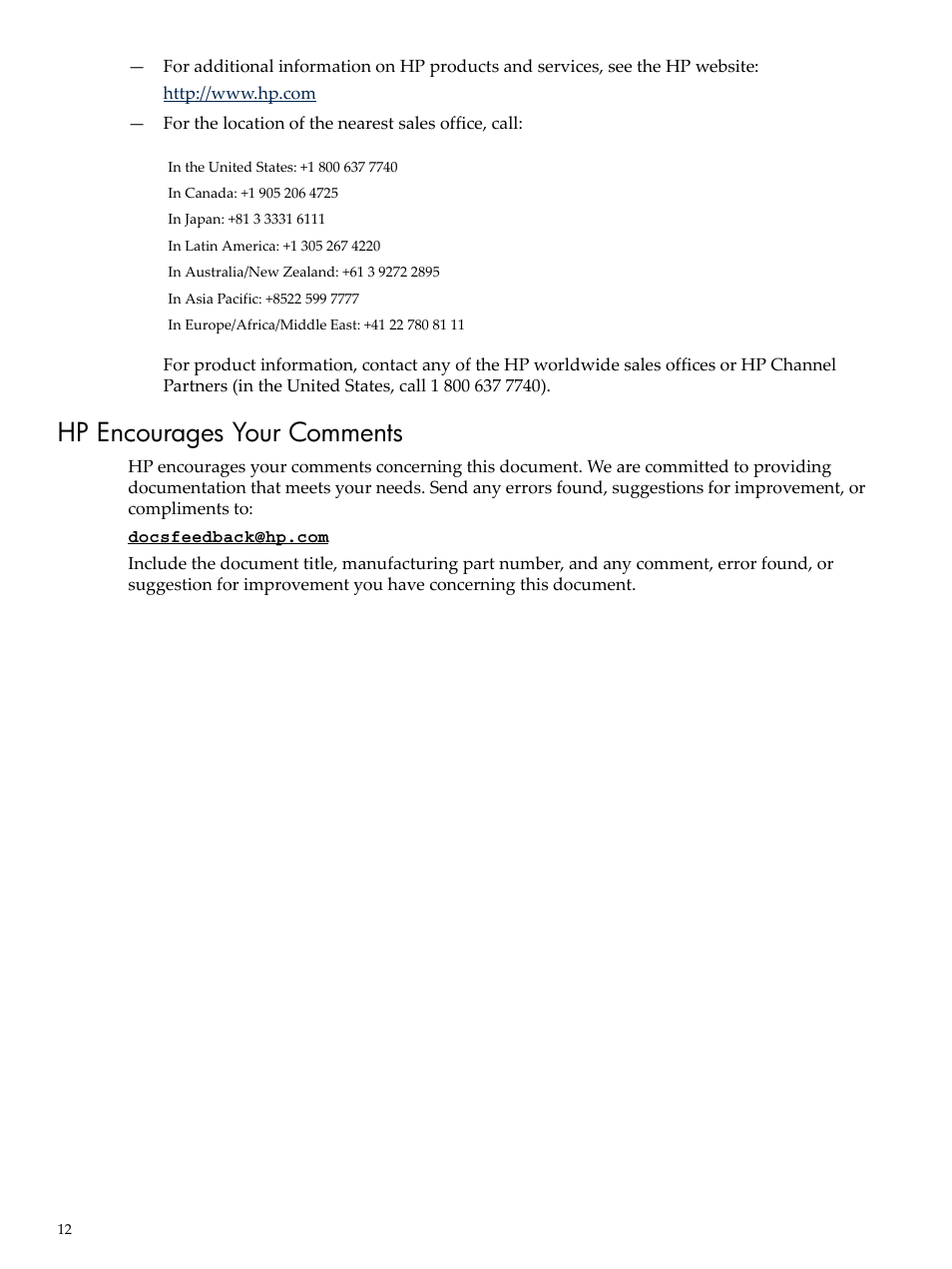 Hp encourages your comments | HP Integrity Essentials Pack for Linux Software User Manual | Page 12 / 66