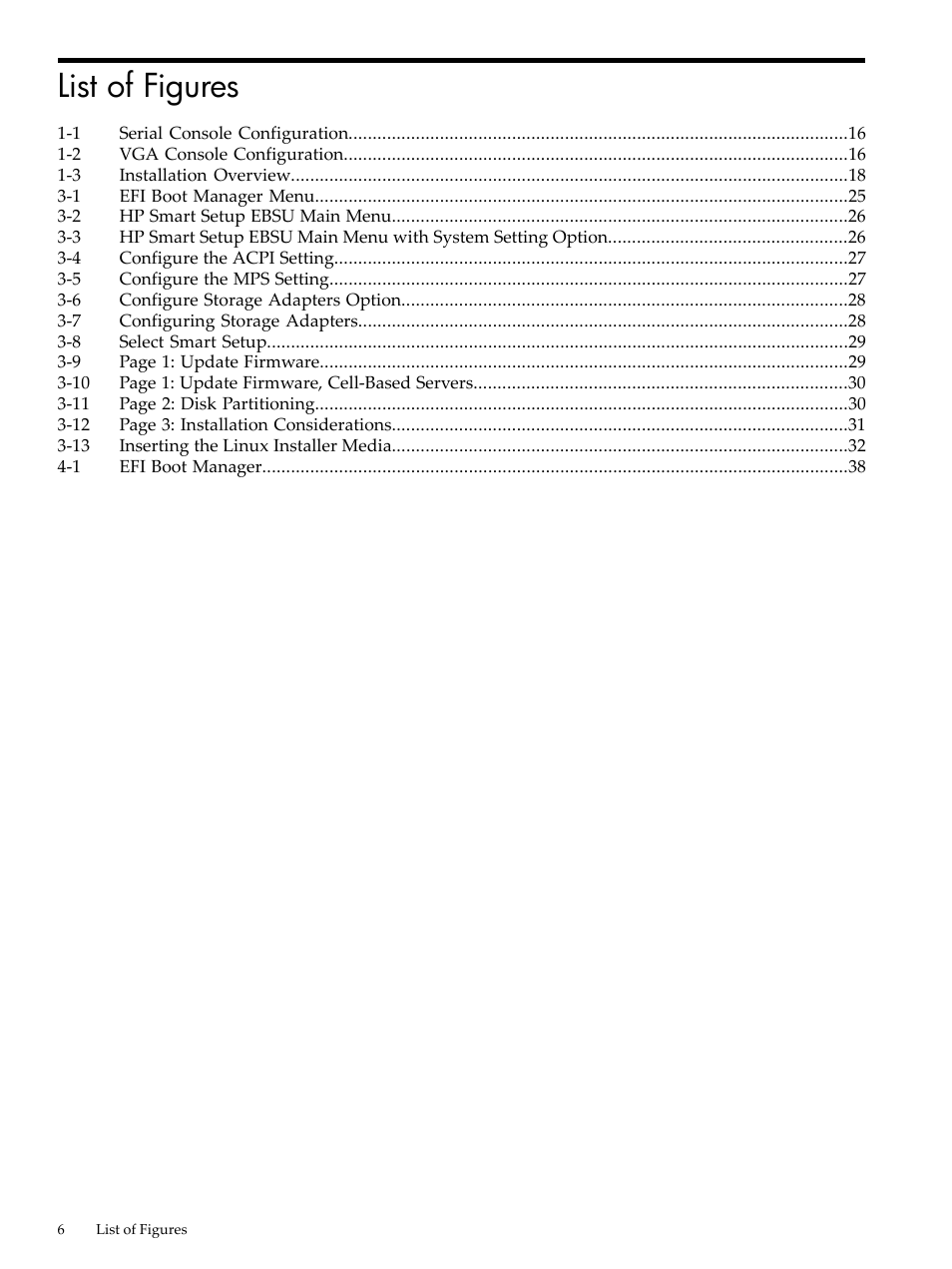 List of figures | HP Integrity Essentials Pack for Linux Software User Manual | Page 6 / 66