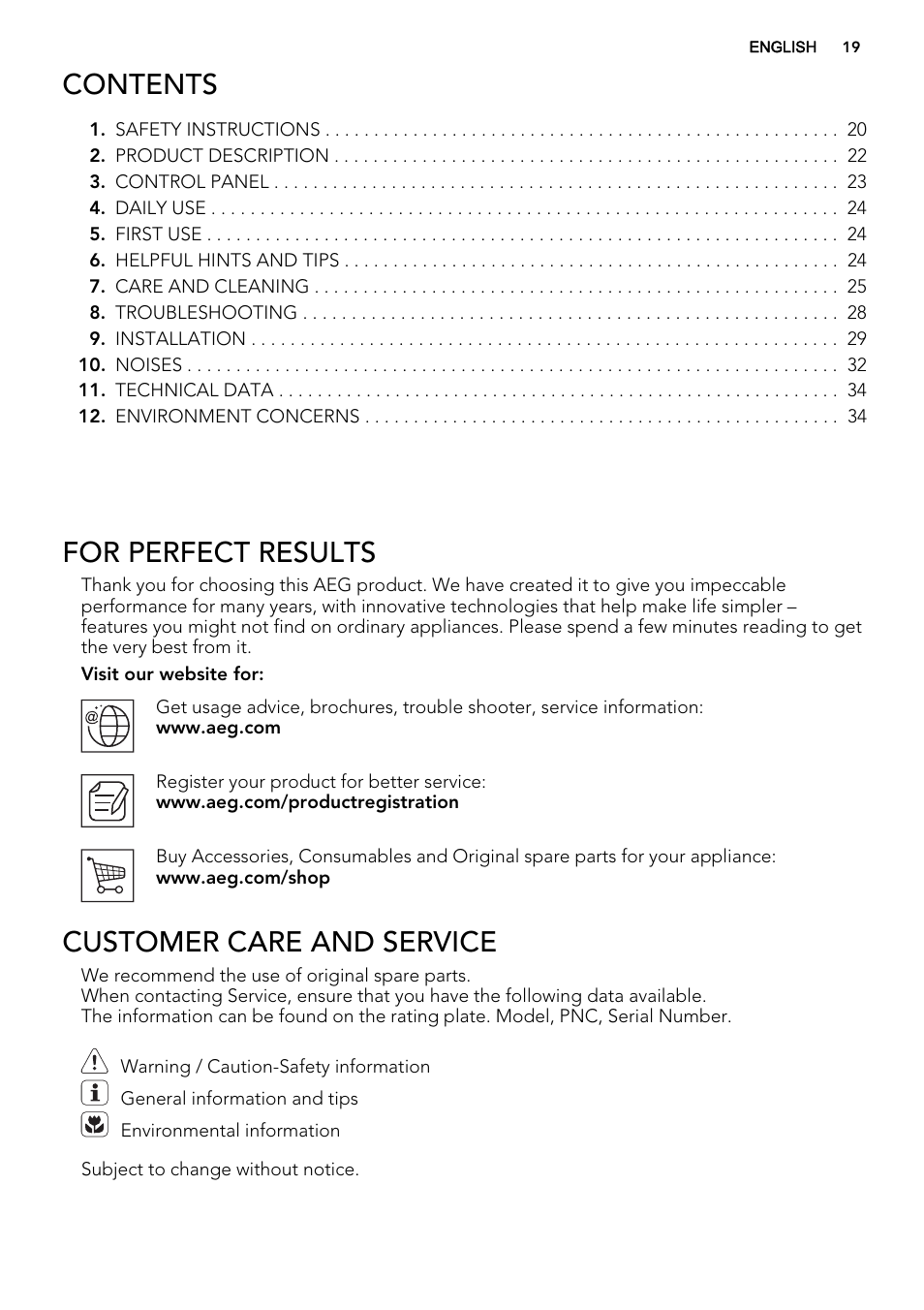 AEG A52800GSW0 User Manual | Page 19 / 72