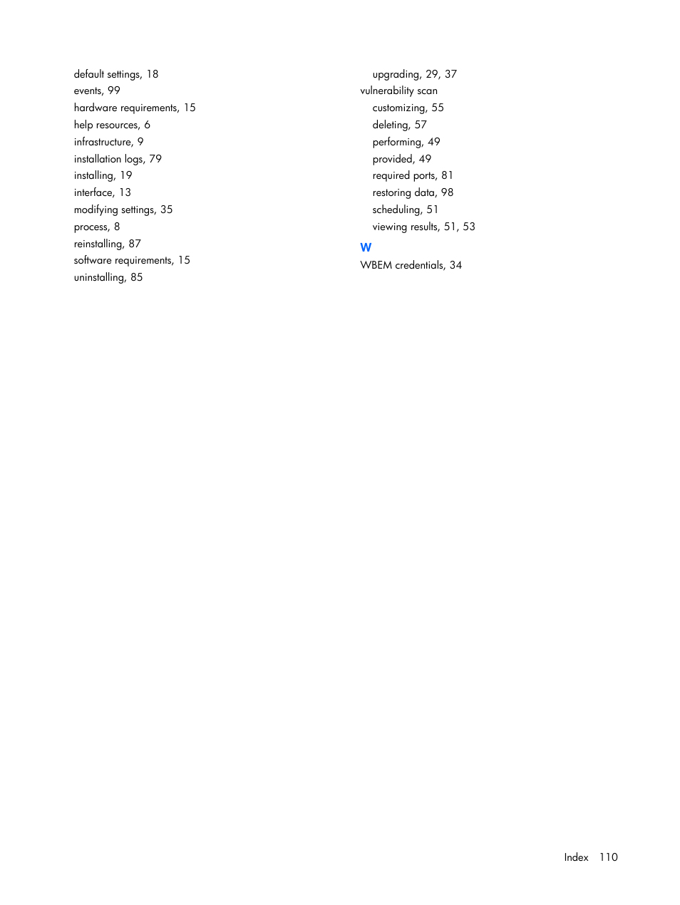 HP Insight Vulnerability and Patch Manager Software User Manual | Page 110 / 110