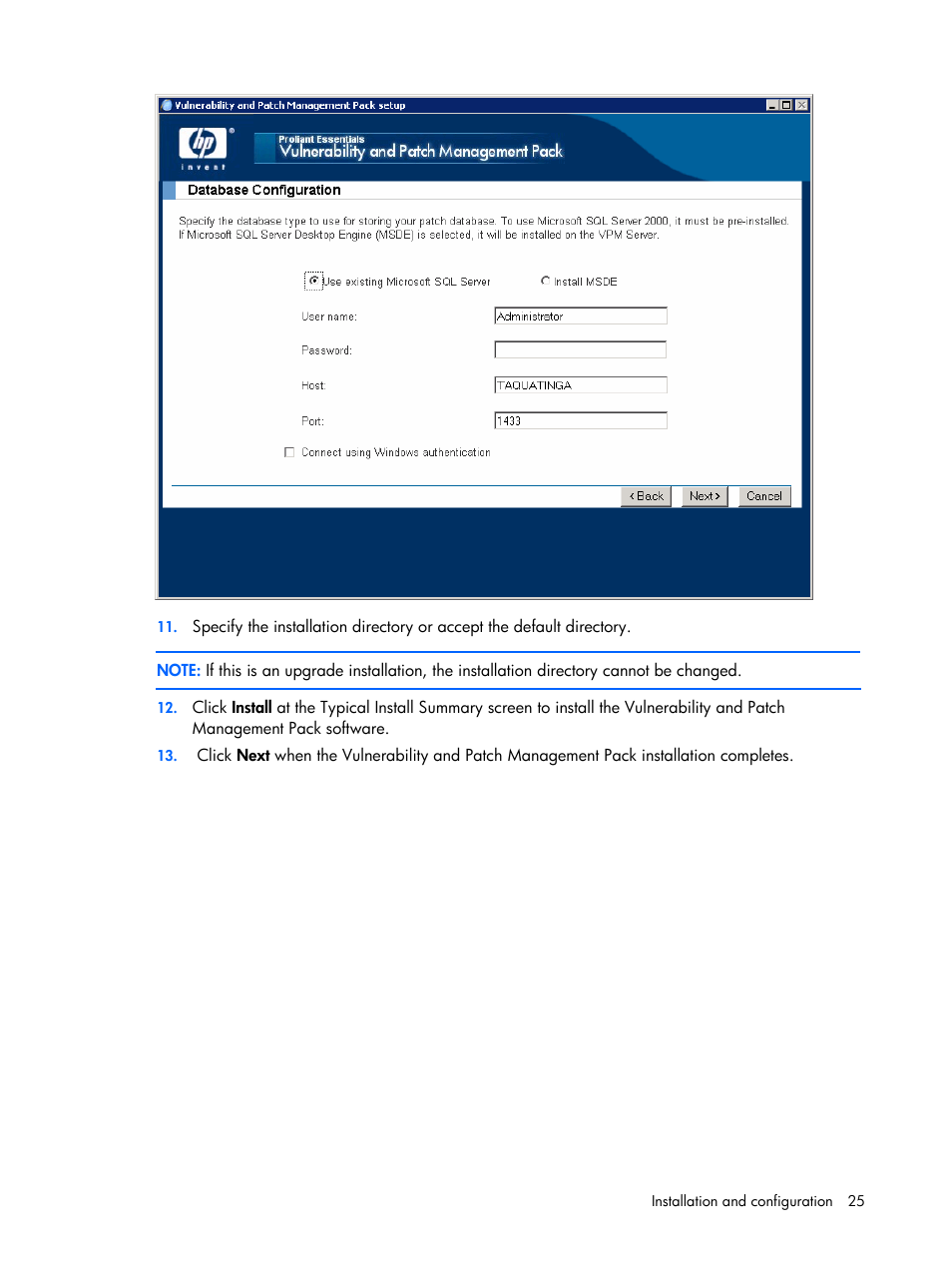 HP Insight Vulnerability and Patch Manager Software User Manual | Page 25 / 110