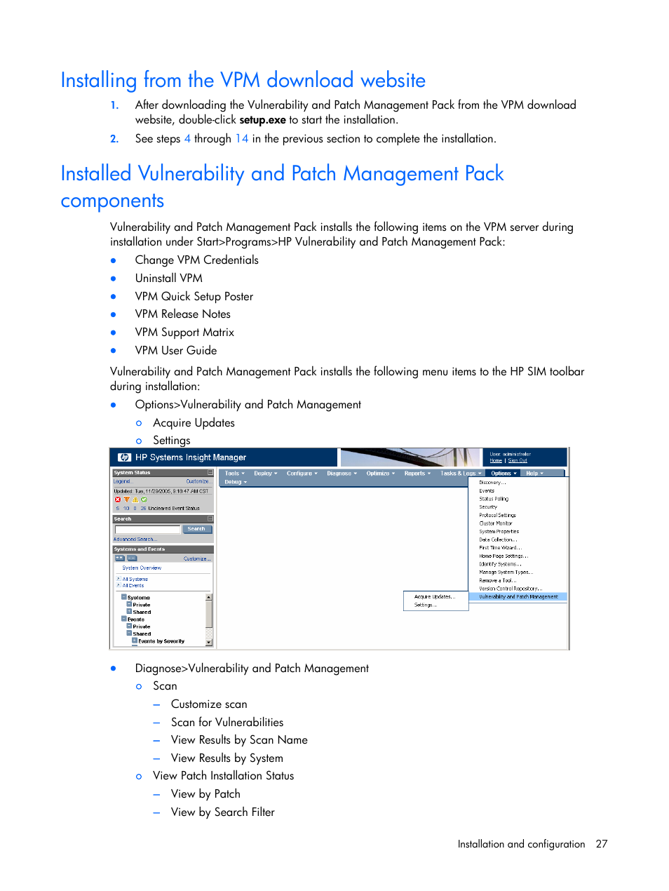 Installing from the vpm download website | HP Insight Vulnerability and Patch Manager Software User Manual | Page 27 / 110