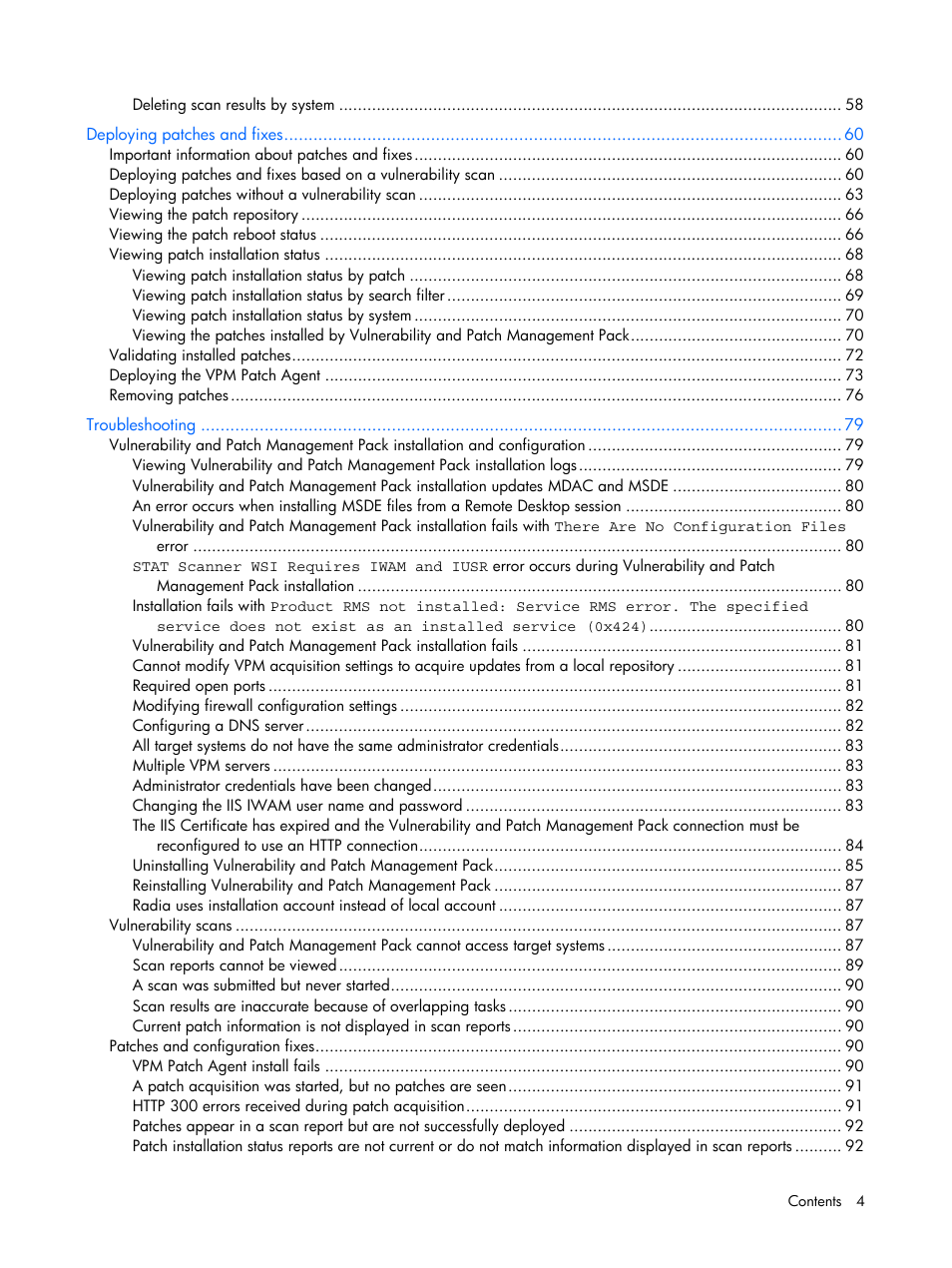 HP Insight Vulnerability and Patch Manager Software User Manual | Page 4 / 110