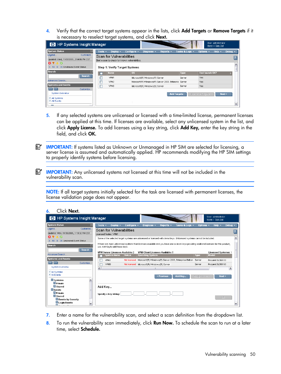 HP Insight Vulnerability and Patch Manager Software User Manual | Page 50 / 110