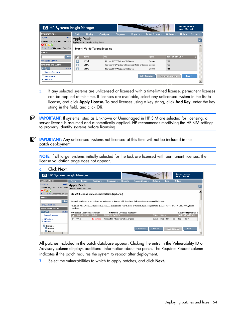 HP Insight Vulnerability and Patch Manager Software User Manual | Page 64 / 110