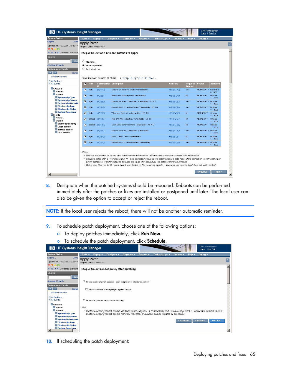 HP Insight Vulnerability and Patch Manager Software User Manual | Page 65 / 110