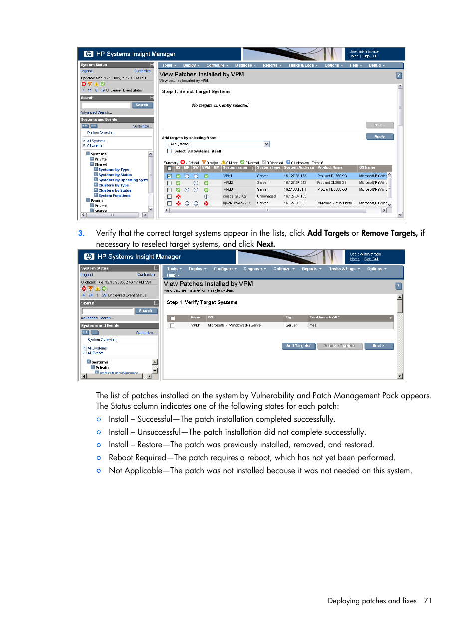 HP Insight Vulnerability and Patch Manager Software User Manual | Page 71 / 110