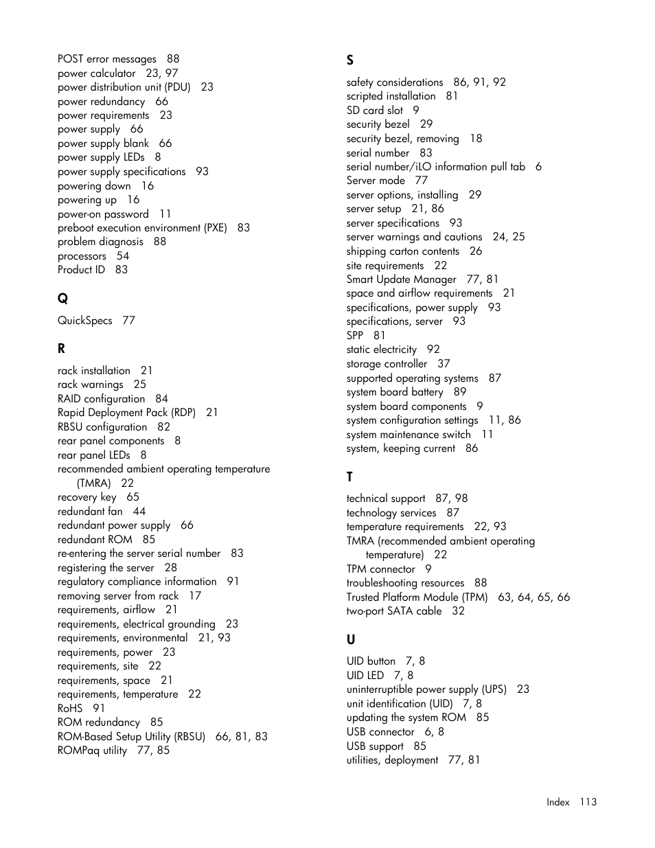 HP ProLiant DL360e Gen8 Server User Manual | Page 113 / 114