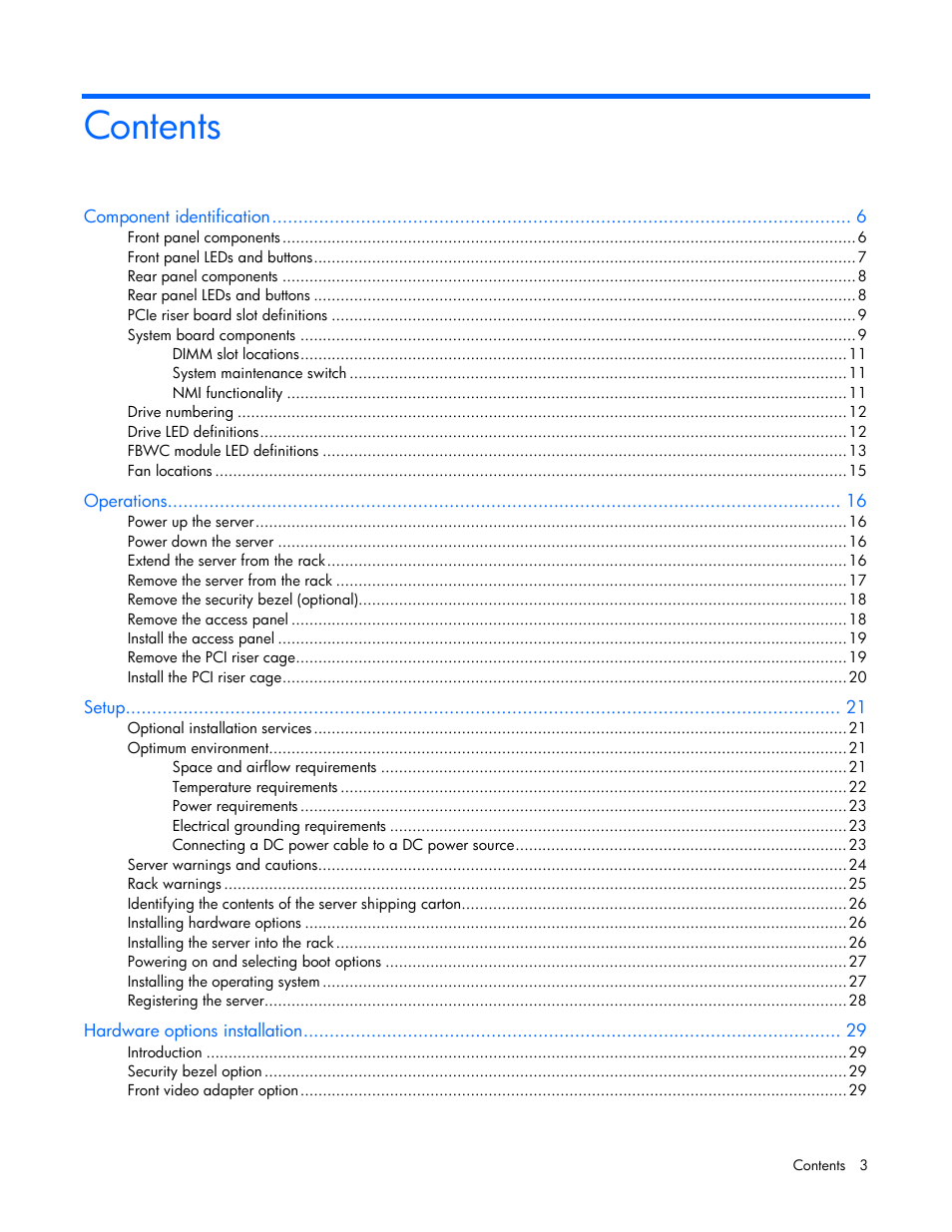 HP ProLiant DL360e Gen8 Server User Manual | Page 3 / 114