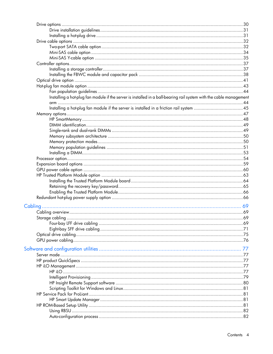 HP ProLiant DL360e Gen8 Server User Manual | Page 4 / 114