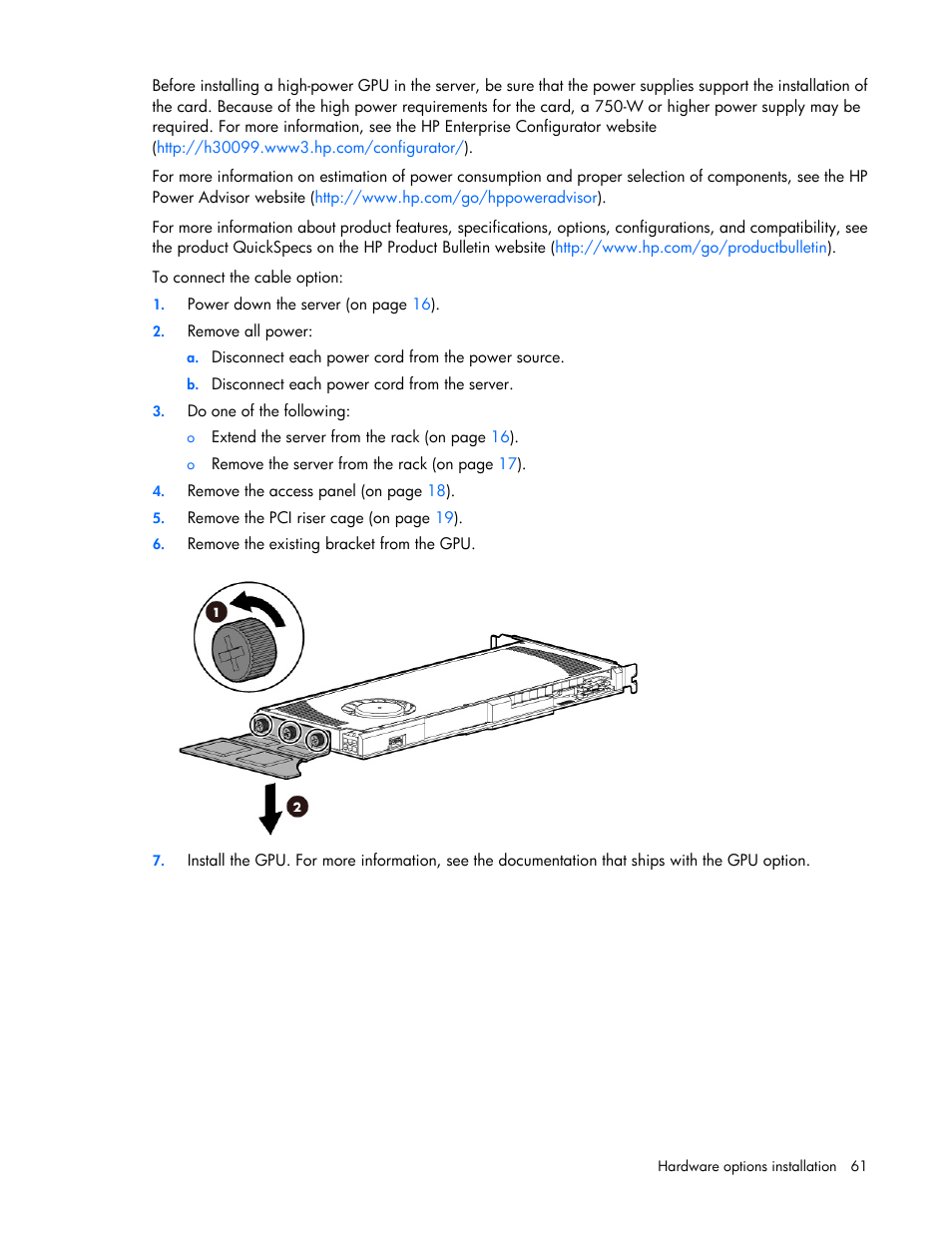 HP ProLiant DL360e Gen8 Server User Manual | Page 61 / 114