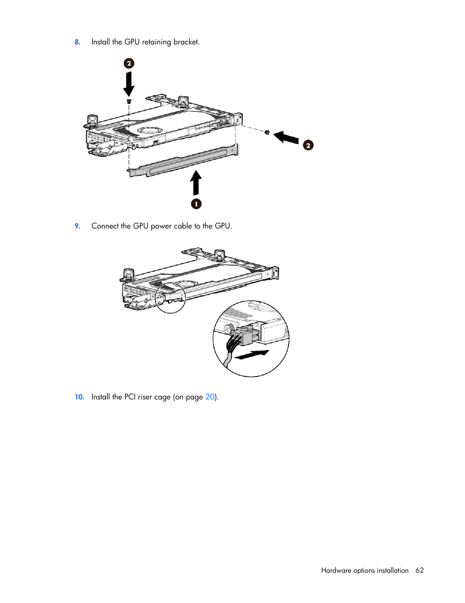 HP ProLiant DL360e Gen8 Server User Manual | Page 62 / 114