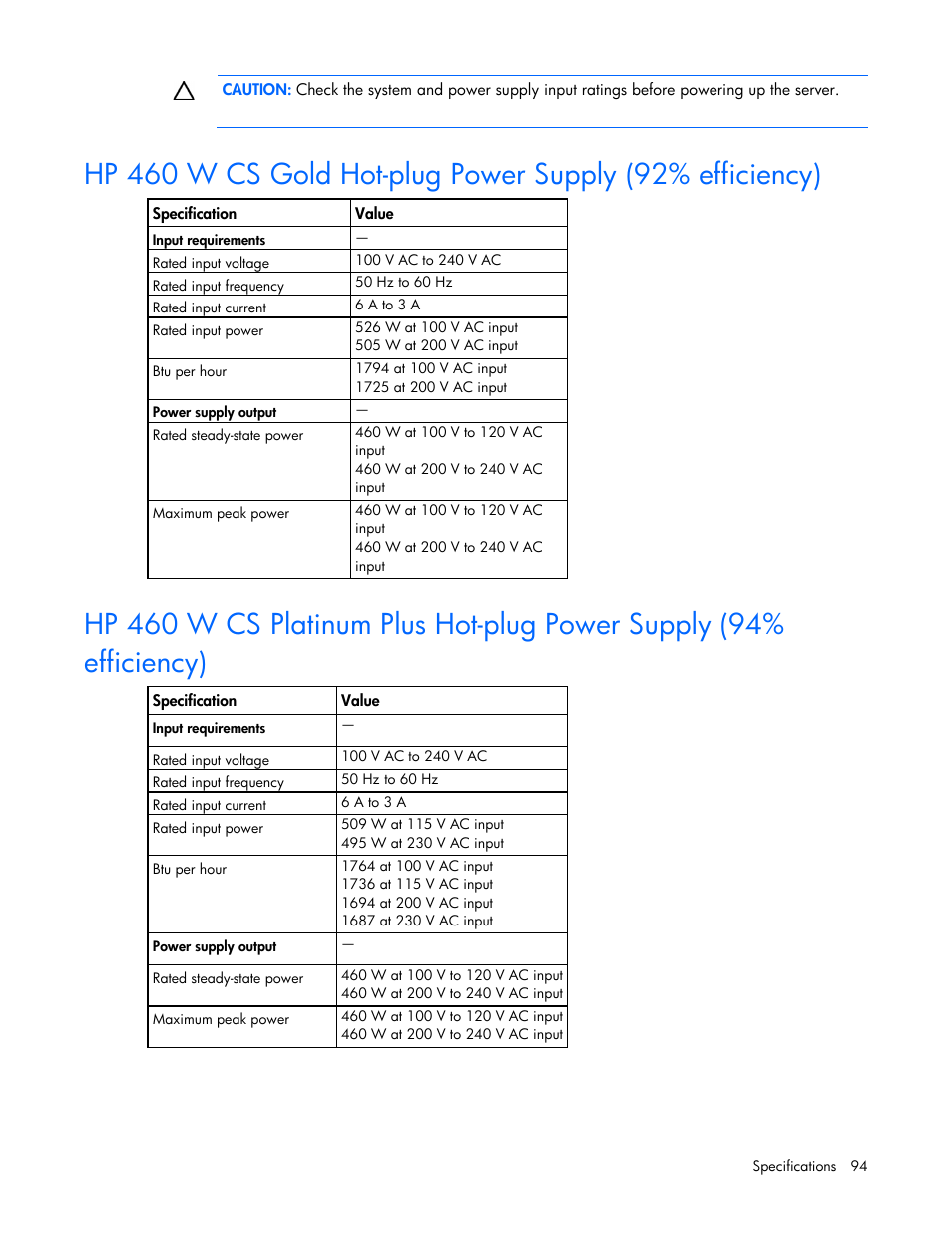 HP ProLiant DL360e Gen8 Server User Manual | Page 94 / 114