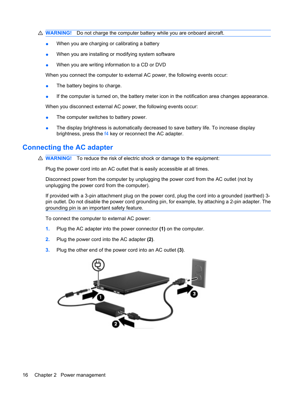 Connecting the ac adapter | HP Mini 5102 User Manual | Page 26 / 131