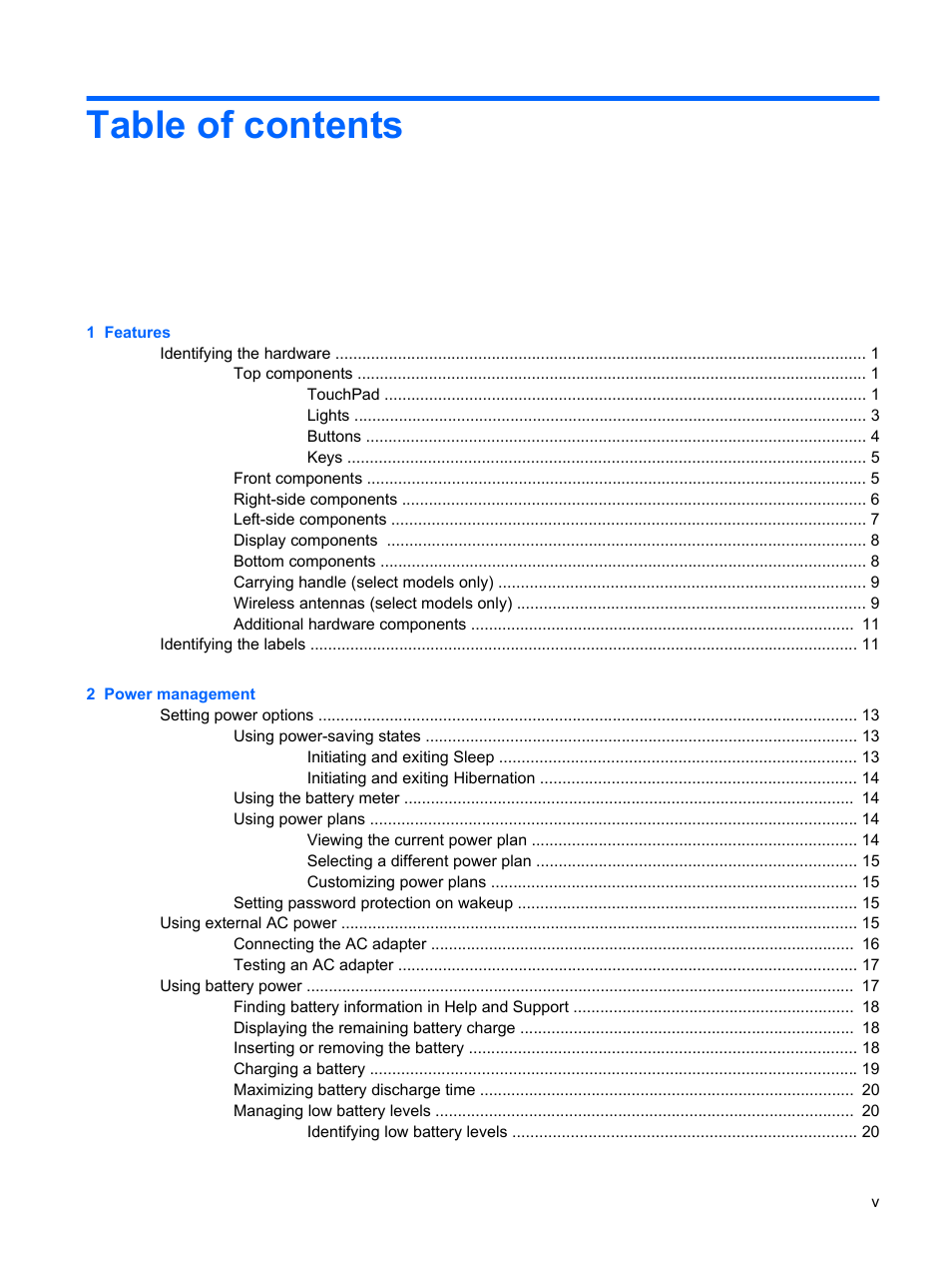 HP Mini 5102 User Manual | Page 5 / 131