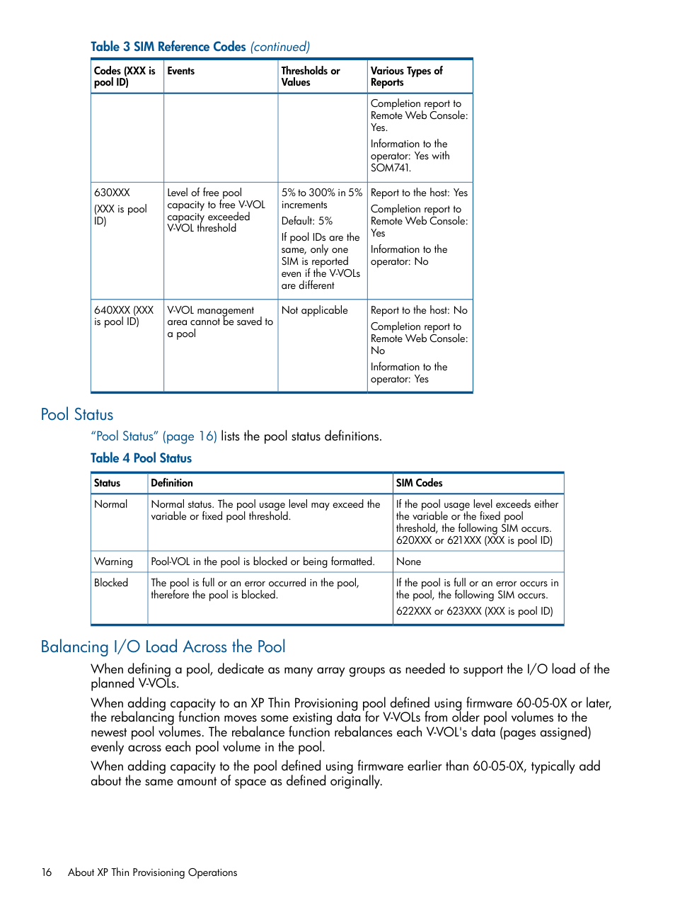 Pool status, Balancing i/o load across the pool, Pool status balancing i/o load across the pool | HP StorageWorks XP Remote Web Console Software User Manual | Page 16 / 87