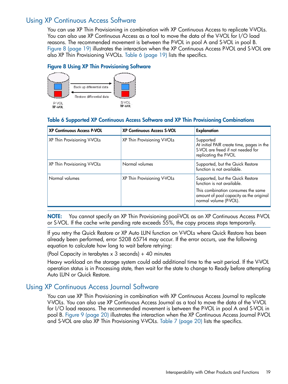 Using xp continuous access software, Using xp continuous access journal software | HP StorageWorks XP Remote Web Console Software User Manual | Page 19 / 87