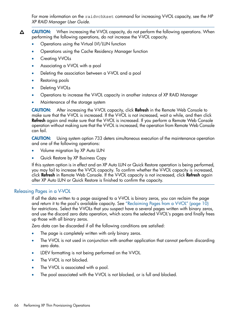 Releasing | HP StorageWorks XP Remote Web Console Software User Manual | Page 66 / 87