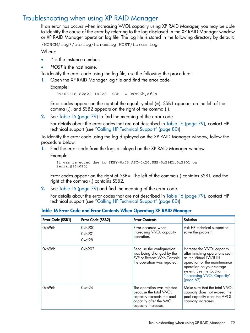 Troubleshooting when using xp raid manager | HP StorageWorks XP Remote Web Console Software User Manual | Page 79 / 87