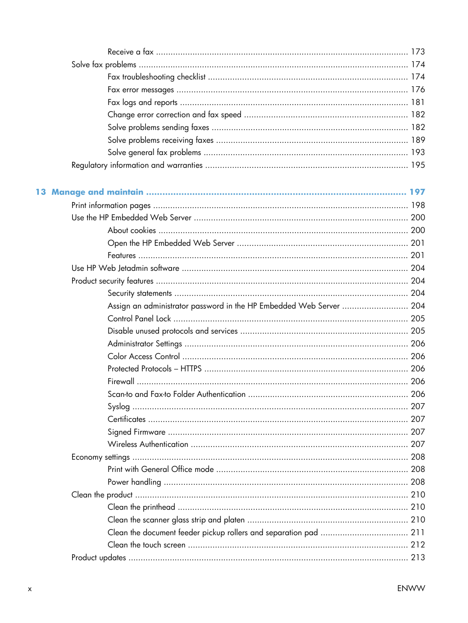 HP Officejet Pro X576 Multifunction Printer series User Manual | Page 12 / 336