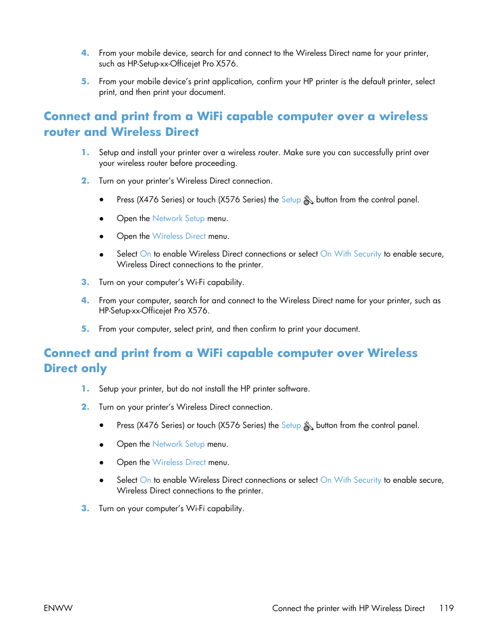 HP Officejet Pro X576 Multifunction Printer series User Manual | Page 135 / 336