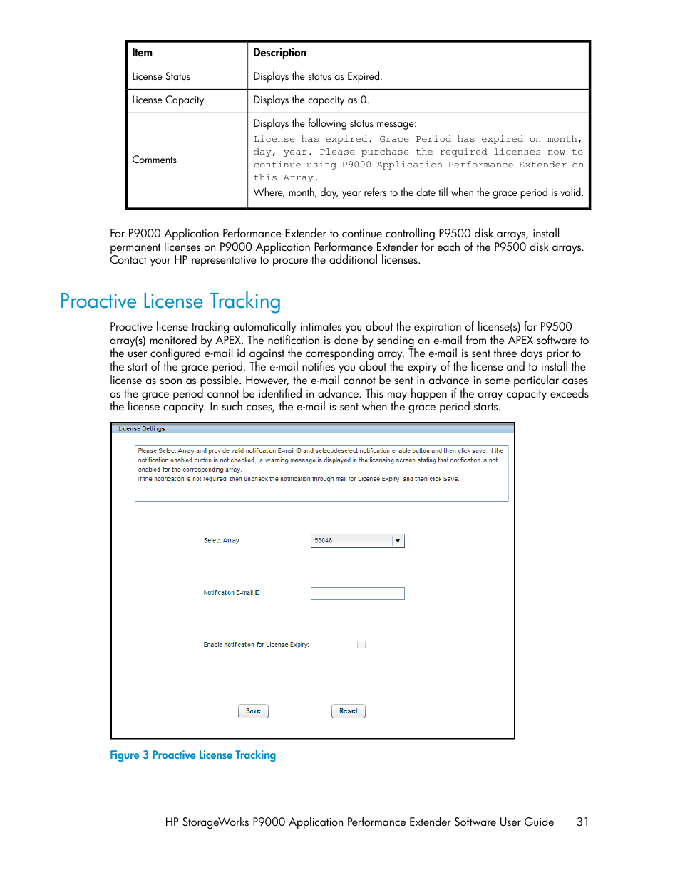 Proactive license tracking | HP XP Application Performance Extender Software User Manual | Page 31 / 120