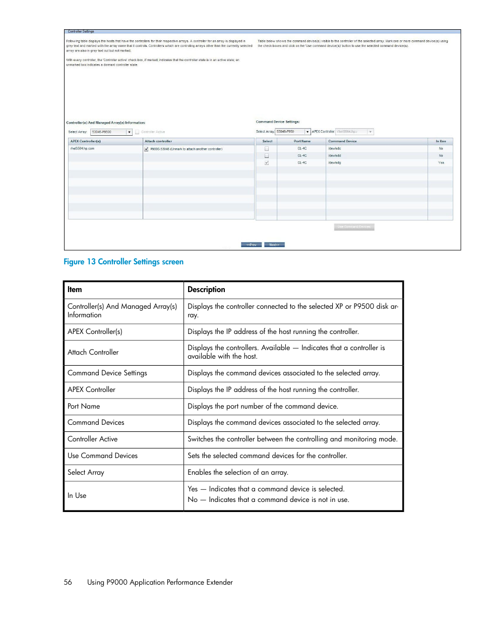 Controller settings screen | HP XP Application Performance Extender Software User Manual | Page 56 / 120