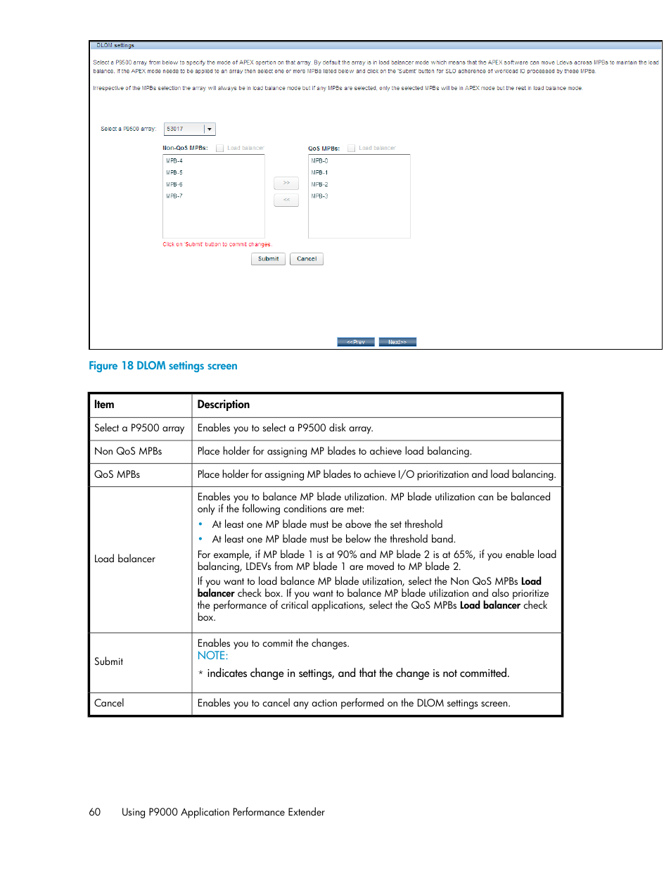 Dlom settings screen | HP XP Application Performance Extender Software User Manual | Page 60 / 120