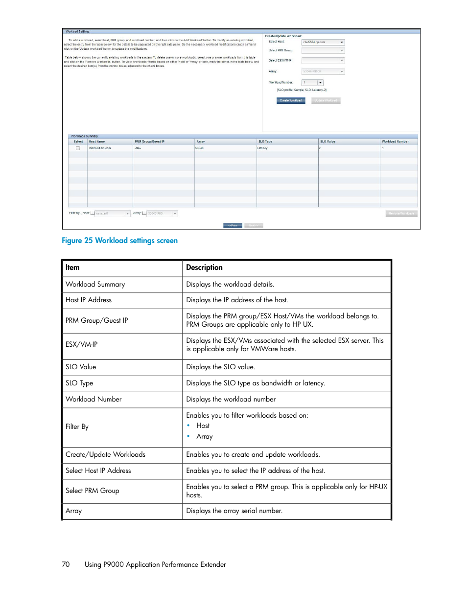 Workload settings screen | HP XP Application Performance Extender Software User Manual | Page 70 / 120