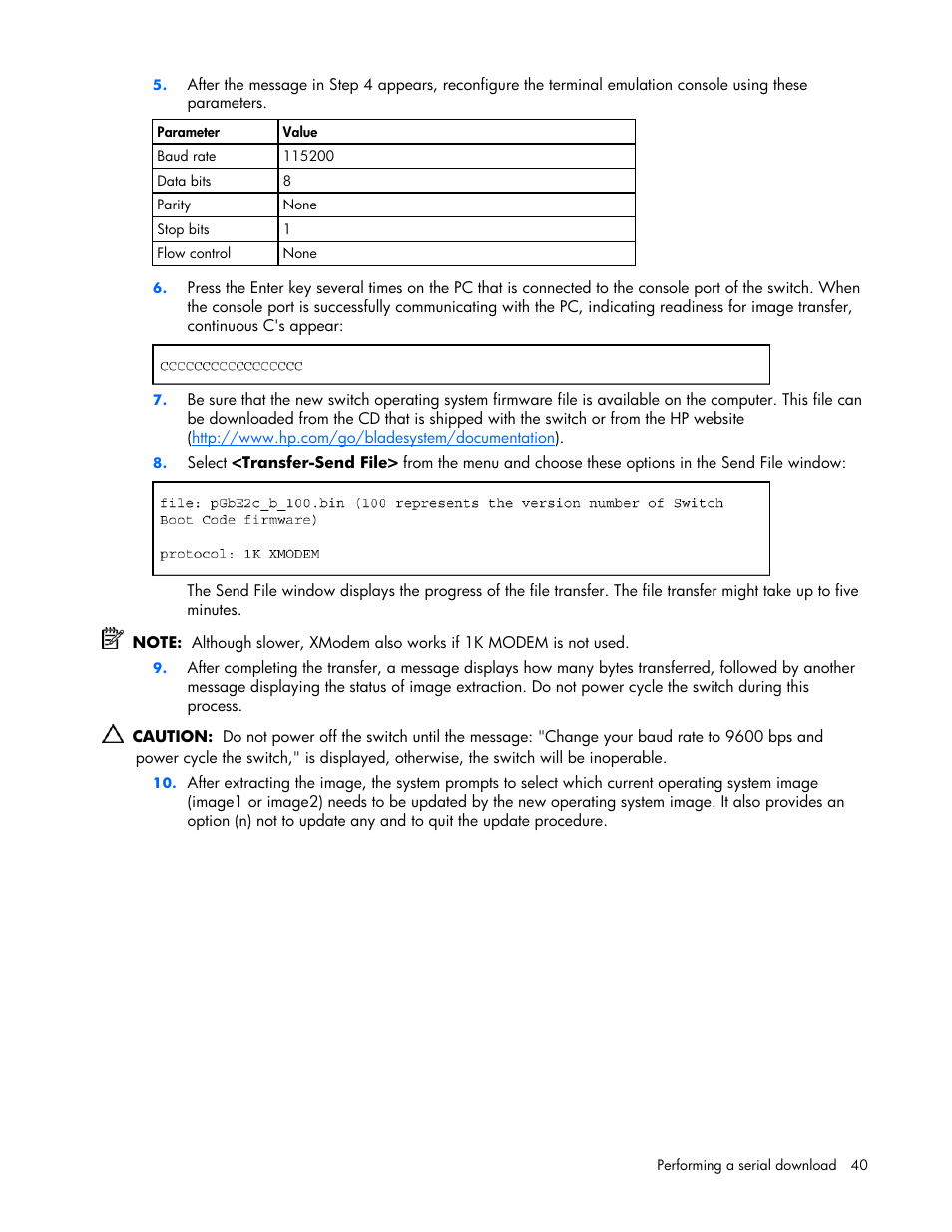 HP ProLiant xw460c Blade Workstation User Manual | Page 40 / 58