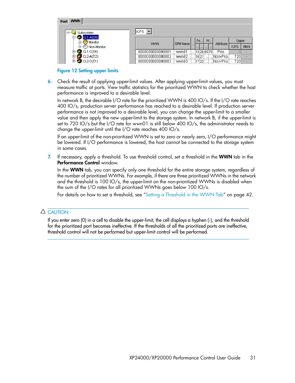 Setting upper limits, Figure, Figure 12 | HP XP Array Manager Software User Manual | Page 31 / 56