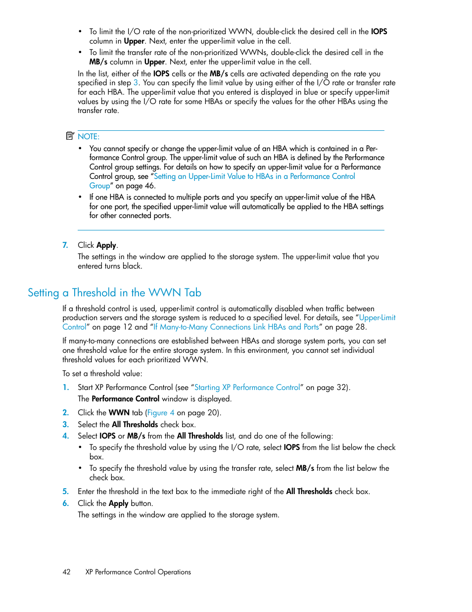 Setting a threshold in the wwn tab | HP XP Array Manager Software User Manual | Page 42 / 56