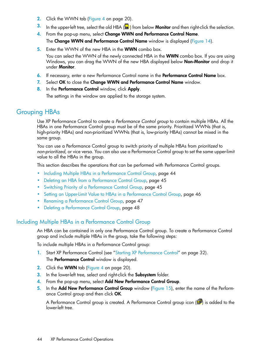 Grouping hbas, Grouping, Hbas | HP XP Array Manager Software User Manual | Page 44 / 56