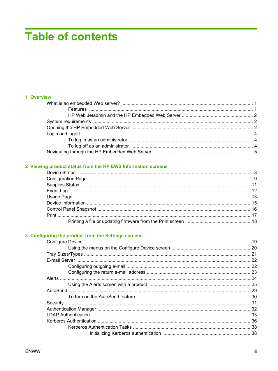 HP LaserJet M9040M9050 Multifunction Printer series User Manual | Page 5 / 106