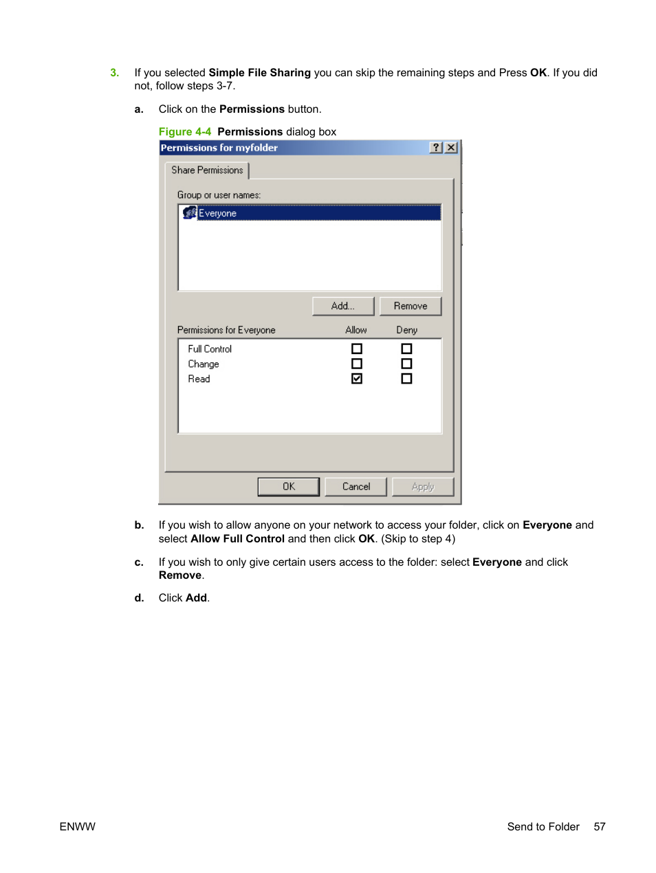 Figure 4-4 permissions dialog box | HP LaserJet M9040M9050 Multifunction Printer series User Manual | Page 69 / 106