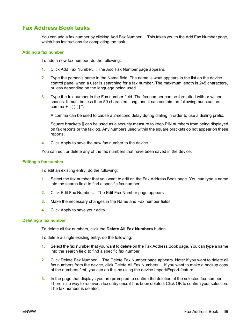 Fax address book tasks | HP LaserJet M9040M9050 Multifunction Printer series User Manual | Page 81 / 106