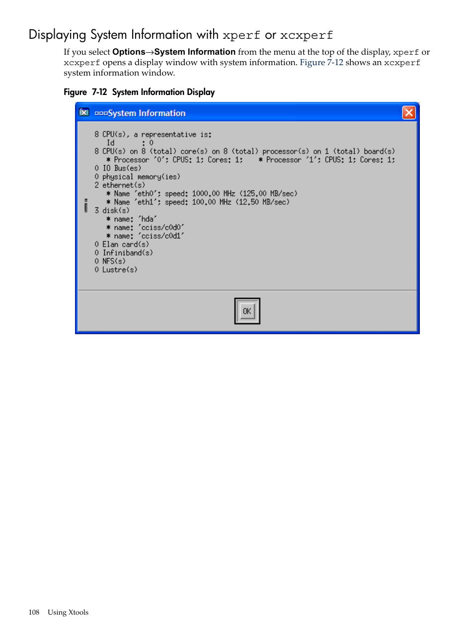 System information display, Figure 7-12 | HP XC System 3.x Software User Manual | Page 108 / 131