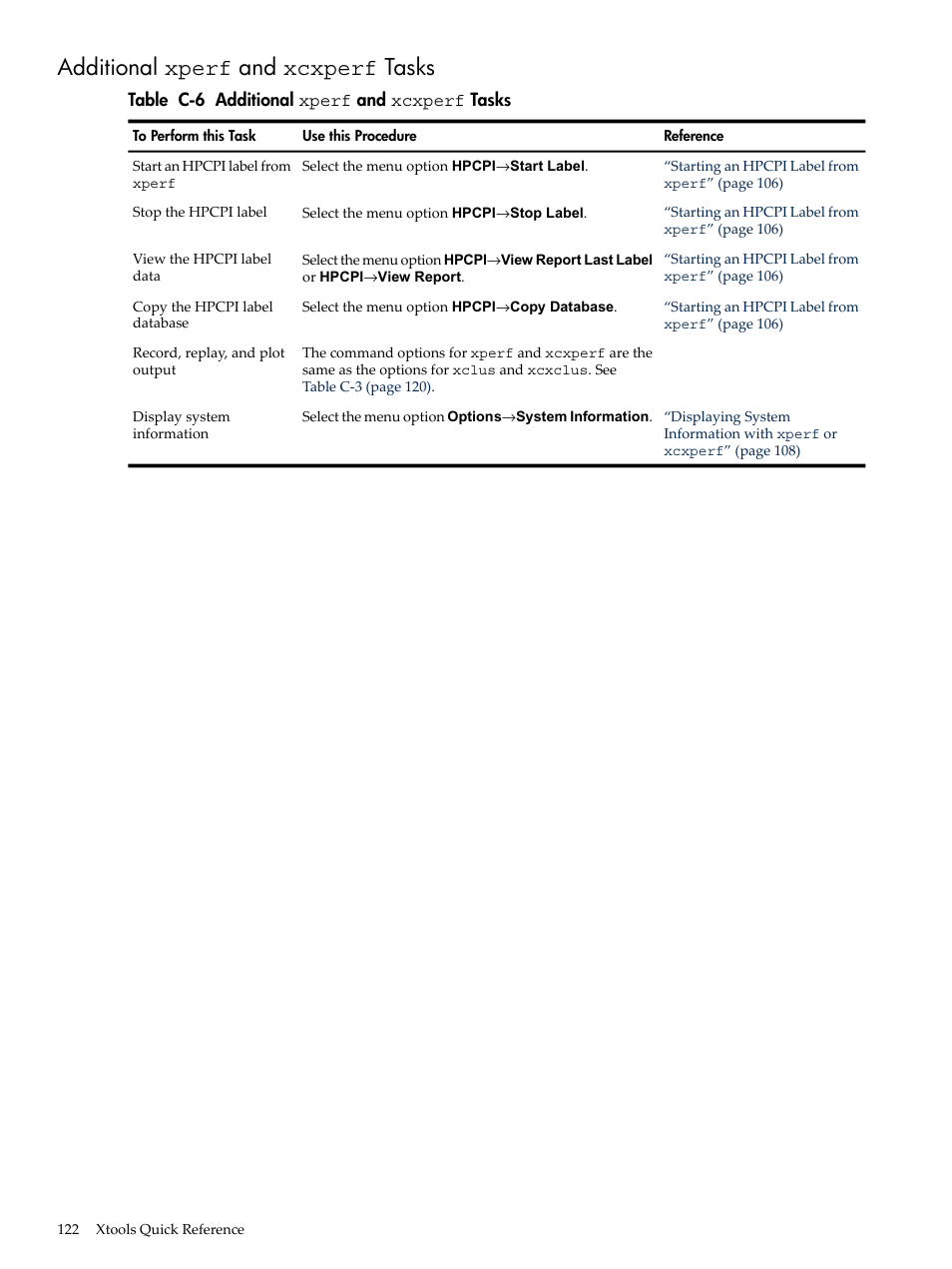 Additional xperf and xcxperf tasks | HP XC System 3.x Software User Manual | Page 122 / 131