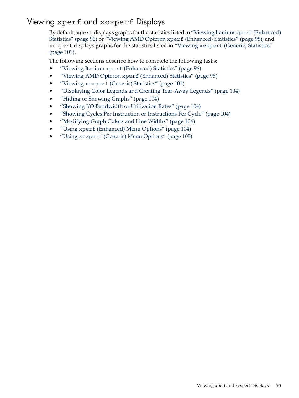 Viewing xperf and xcxperf displays | HP XC System 3.x Software User Manual | Page 95 / 131