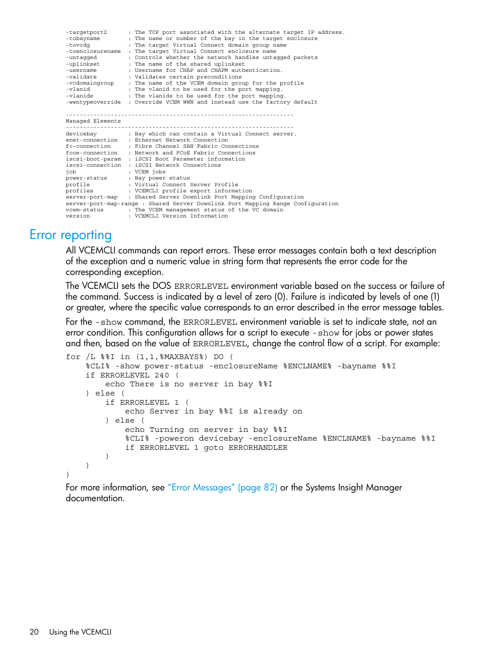 Error reporting | HP Virtual Connect Enterprise Manager Software User Manual | Page 20 / 113