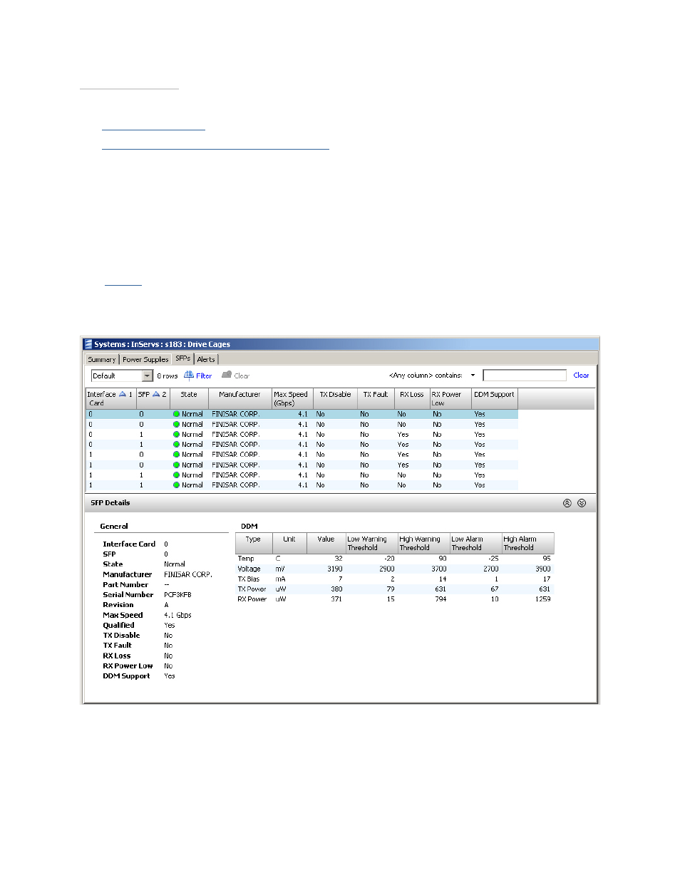 Viewing drive cage sfps | HP 3PAR T-Class Storage Systems User Manual | Page 102 / 475