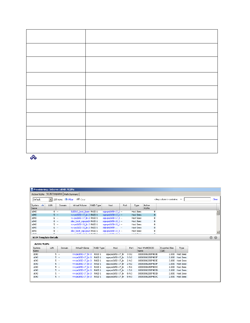 Vlun templates tab | HP 3PAR T-Class Storage Systems User Manual | Page 298 / 475