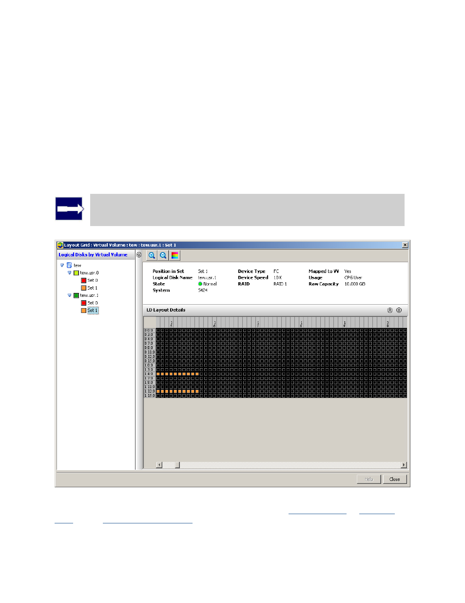 Viewing the by logical disk screen | HP 3PAR T-Class Storage Systems User Manual | Page 342 / 475