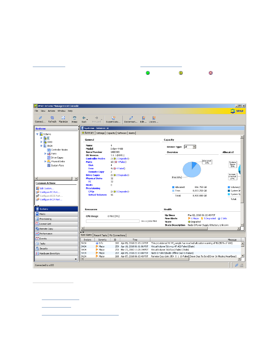 Management window | HP 3PAR T-Class Storage Systems User Manual | Page 36 / 475